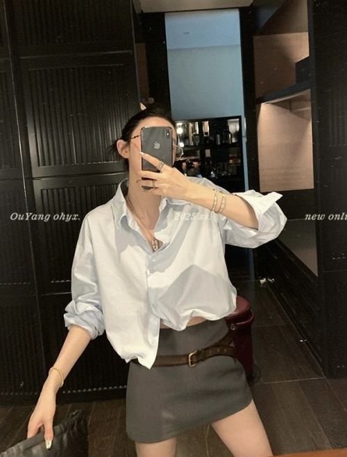 Unique Aluminum Wire Outline Long Sleeve Shirt - Versatile & Chic Design 1 Unique Aluminum Wire Outline Long Sleeve Shirt - Versatile & Chic Design