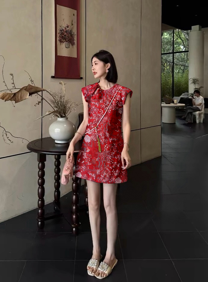 Elegant Floral Jacquard Cheongsam Dress - Modern Chinese Style 4 i1754992786644 9633 0 0