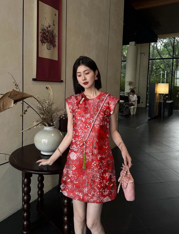 Elegant Floral Jacquard Cheongsam Dress - Modern Chinese Style 1 i1754994033599 2596 0 2