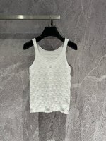 The highest quality fake
 Chanel Clothing Tank Tops&Camis Black White Cotton Knitting