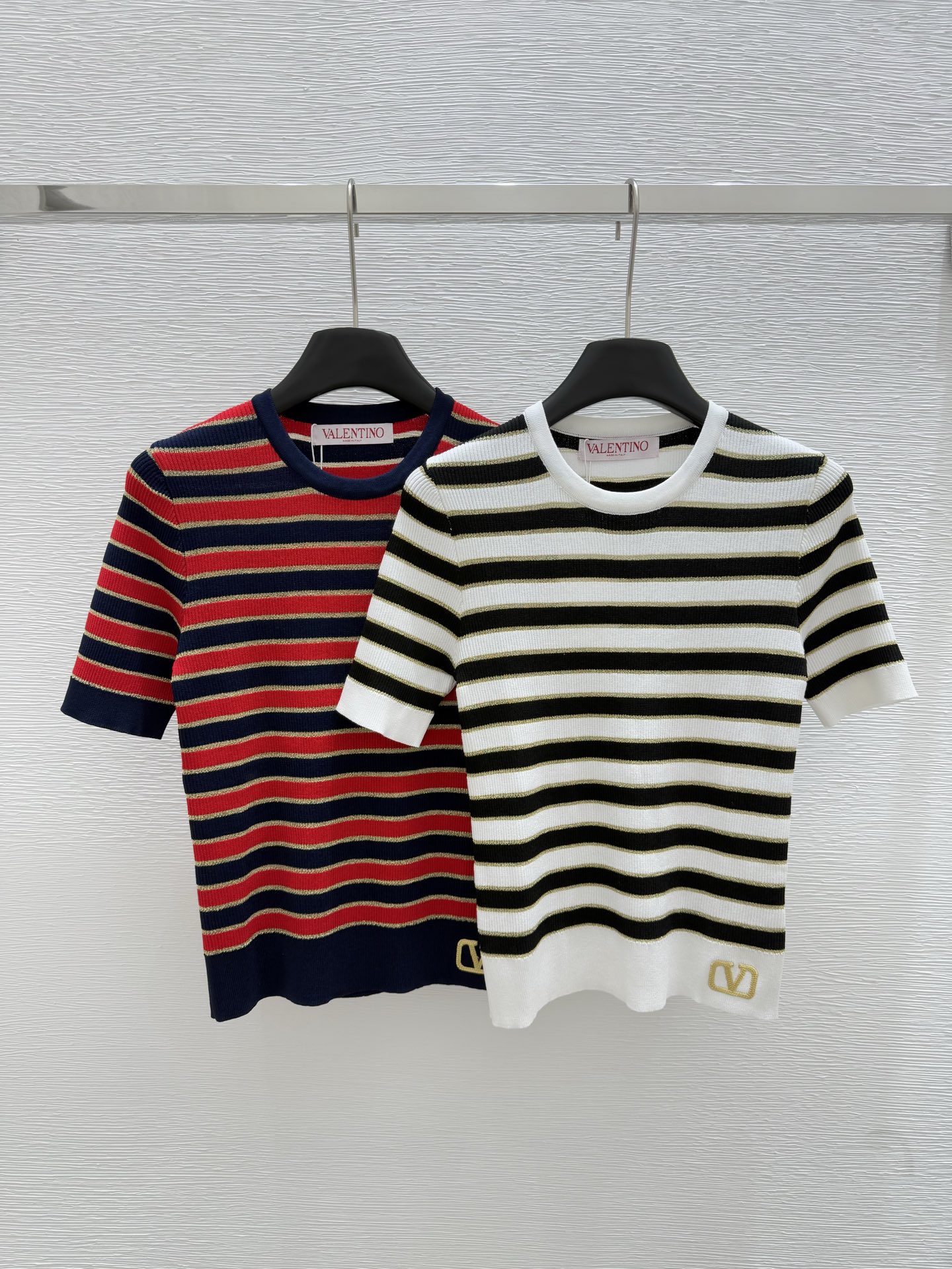 NO:434845,VA Home Summer New Style Striped Round Neck Knitted Short Sleeve Color Red White Size 36.38.40, T-shirt,alexander wang19860909VA家 夏季新款 条纹圆领针织短袖 颜色红色 白色 尺码36.38.40,,T-shirt,alexander wang,Women's clothing