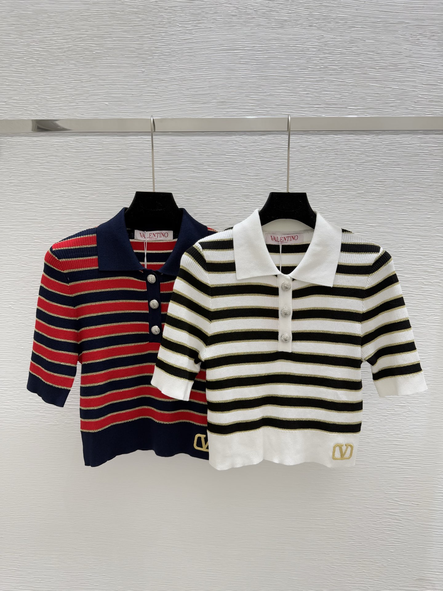 NO:434847,VA Home Summer New Style Striped Lapel Knitted Short Sleeve Color Red White Size 36.38.40, T-shirt,alexander wang19860909VA家 夏季新款 条纹翻领针织短袖 颜色红色 白色 尺码36.38.40,,T-shirt,alexander wang,Women's clothing