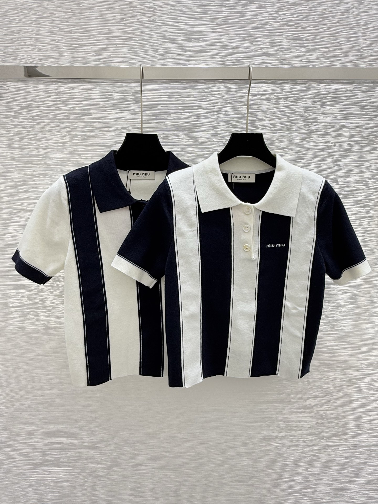 NO:434861,M Home New Summer Style Striped Lapel Letter Knitted Short Sleeve Color Royal Blue White Size 36.38.40, T-shirt,alexander wang19860909M家 夏季新款 条纹翻领字母针织短袖 颜色宝蓝 白色 尺码36.38.40,,T-shirt,alexander wang,Women's clothing