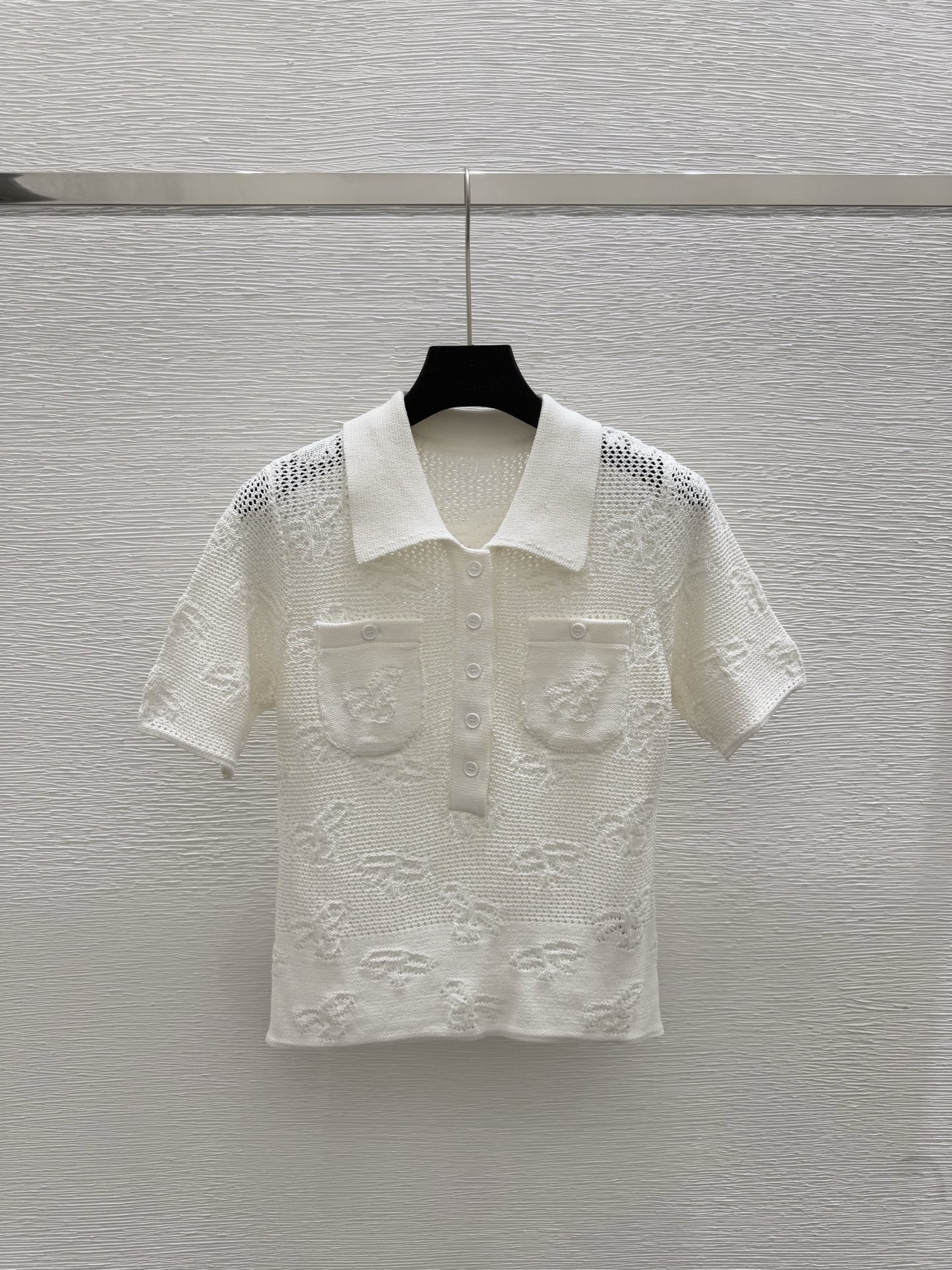 NO:434862,CH Home Summer New Style Bow Hollow Lapel Short Sleeve Color White Size 36.38.40, T-shirt,alexander wang19860909CH家 夏季新款 蝴蝶结镂空翻领短袖 颜色白色 尺码36.38.40,,T-shirt,alexander wang,Women's clothing