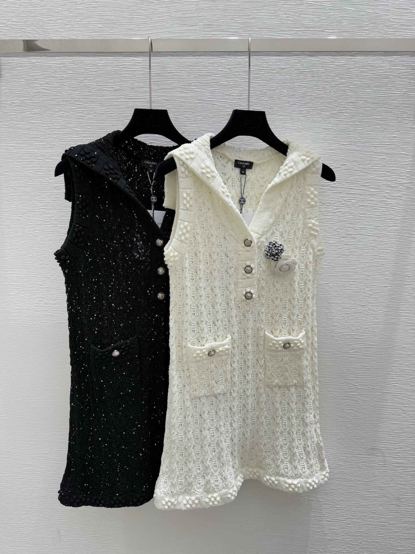 NO:434877,CH Home Summer New Style Hollow Flower Knitted Vest Dress Color Black White Size 36.38.40, Skirts,alexander wang19860909CH家 夏季新款 镂空花朵针织背心连衣裙 颜色黑色 白色 尺码36.38.40,,skirts,alexander wang,Women's clothing