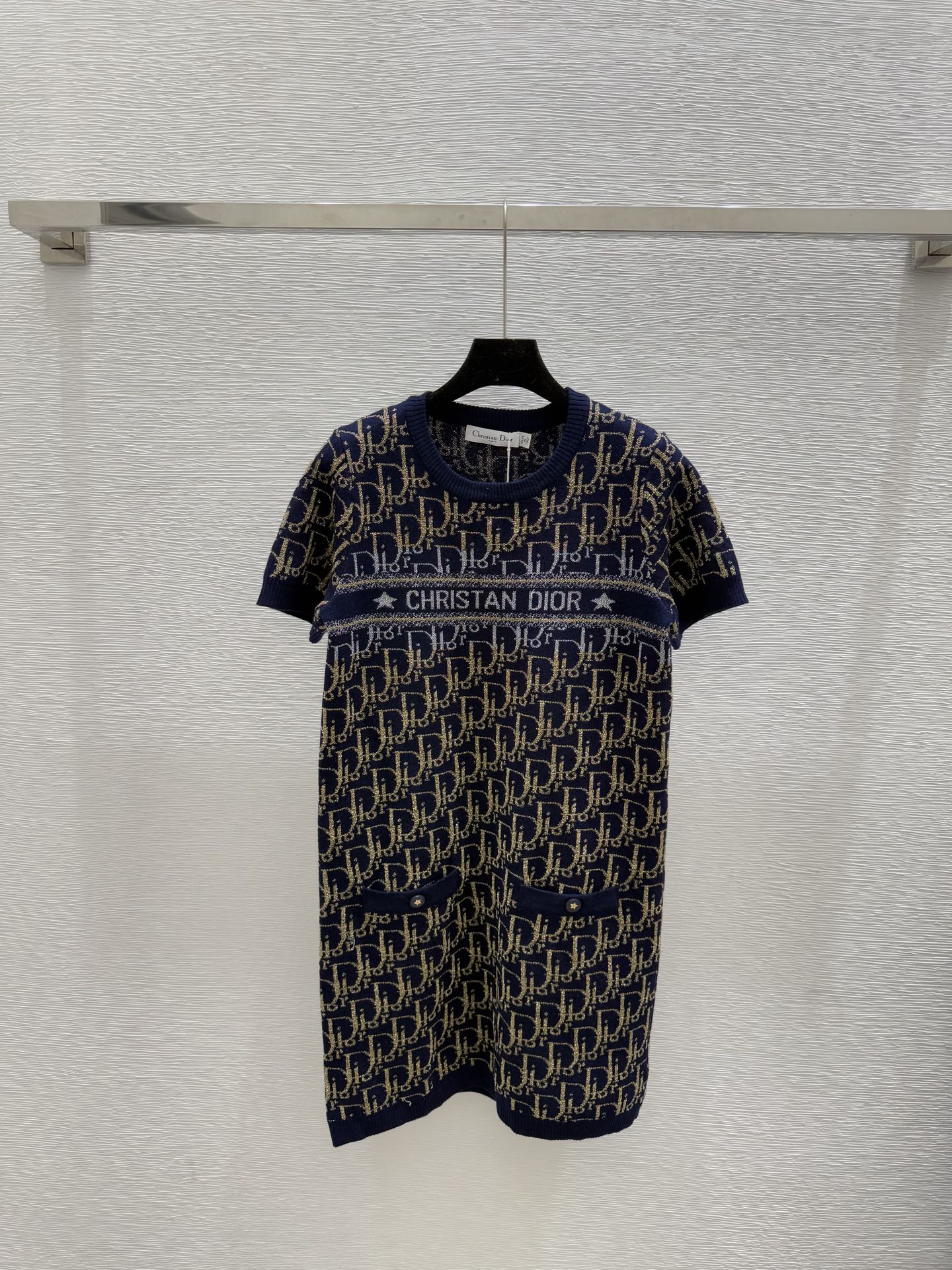 NO:464189,D Home New Summer Style Old-fashioned Alphabet Round Neck Knitted Dress Color Royal Blue Size 36.38.40, Dior, Skirts, Alexander Wang19860909D家 夏季新款 老花字母圆领针织连衣裙 颜色宝蓝 尺码36.38.40,,dior,skirts,alexander wang,Women's clothing
