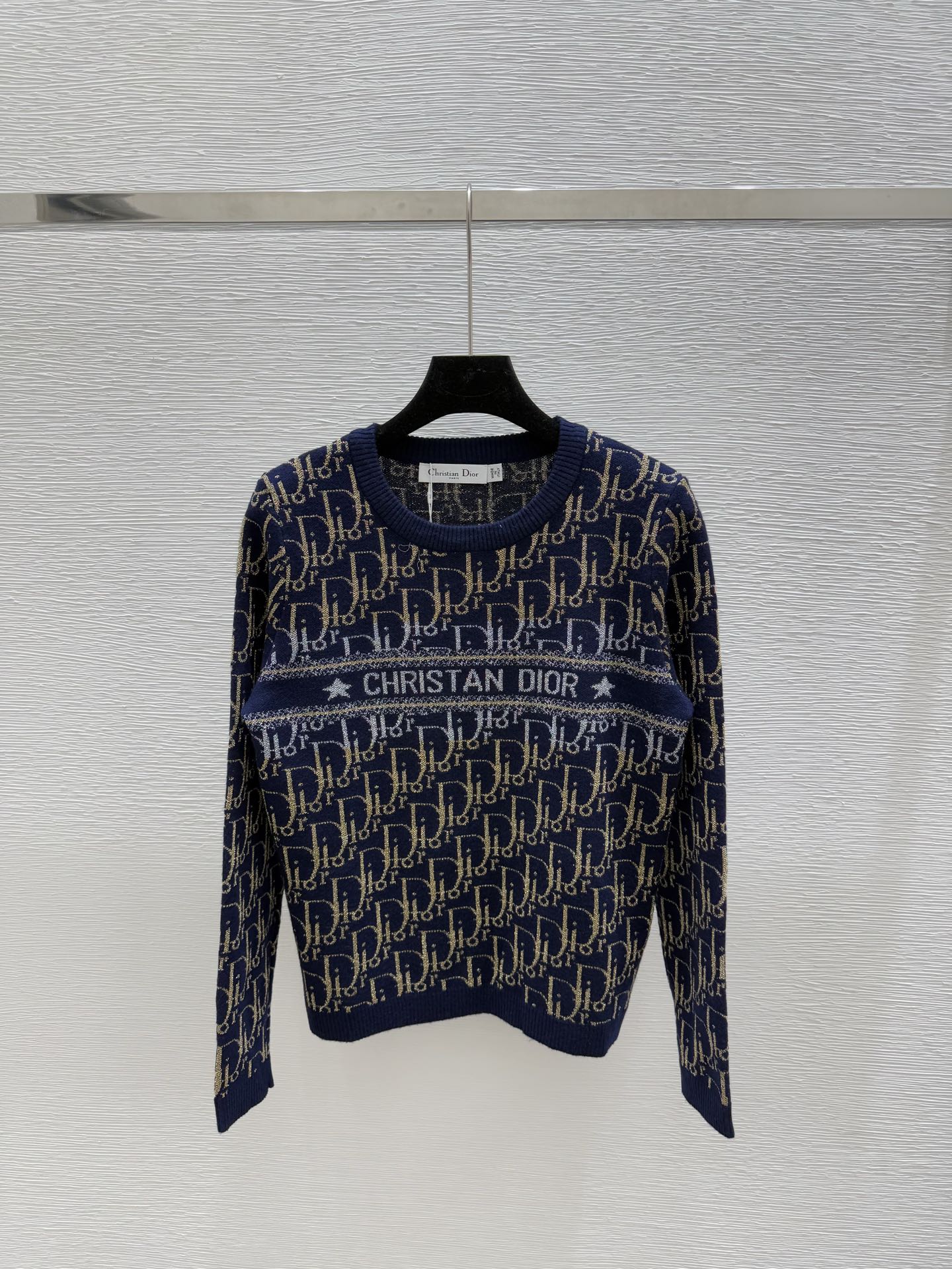 NO:464169,D Home Early Autumn New Style, Old Flower Letter Round Neck Knitted Long Sleeve Color Royal Blue Size 36.38.40, Dior, Alexander Wang19860909D家 早秋新款 老花字母圆领针织长袖 颜色宝蓝 尺码36.38.40,,dior,alexander wang,Women's clothing
