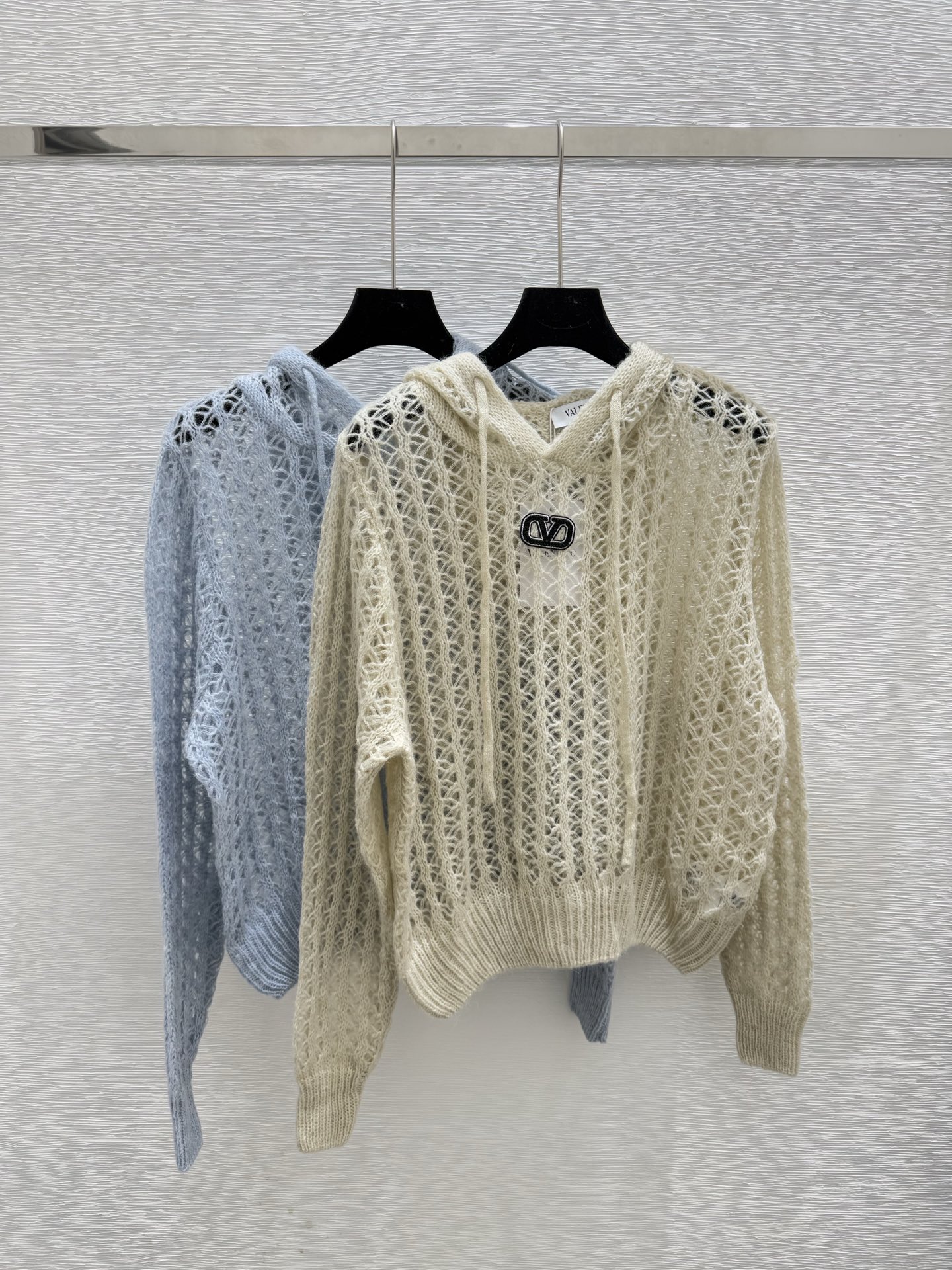 NO:464336,VA Home Early Autumn New Hooded Drawstring Hollow Knit Long Sleeve Color Oats Blue Size 36.38.40, Hats,alexander wang19860909VA家 早秋新款 连帽抽绳镂空针织长袖 颜色燕麦 蓝色 尺码36.38.40,,hats,alexander wang,Women's clothing