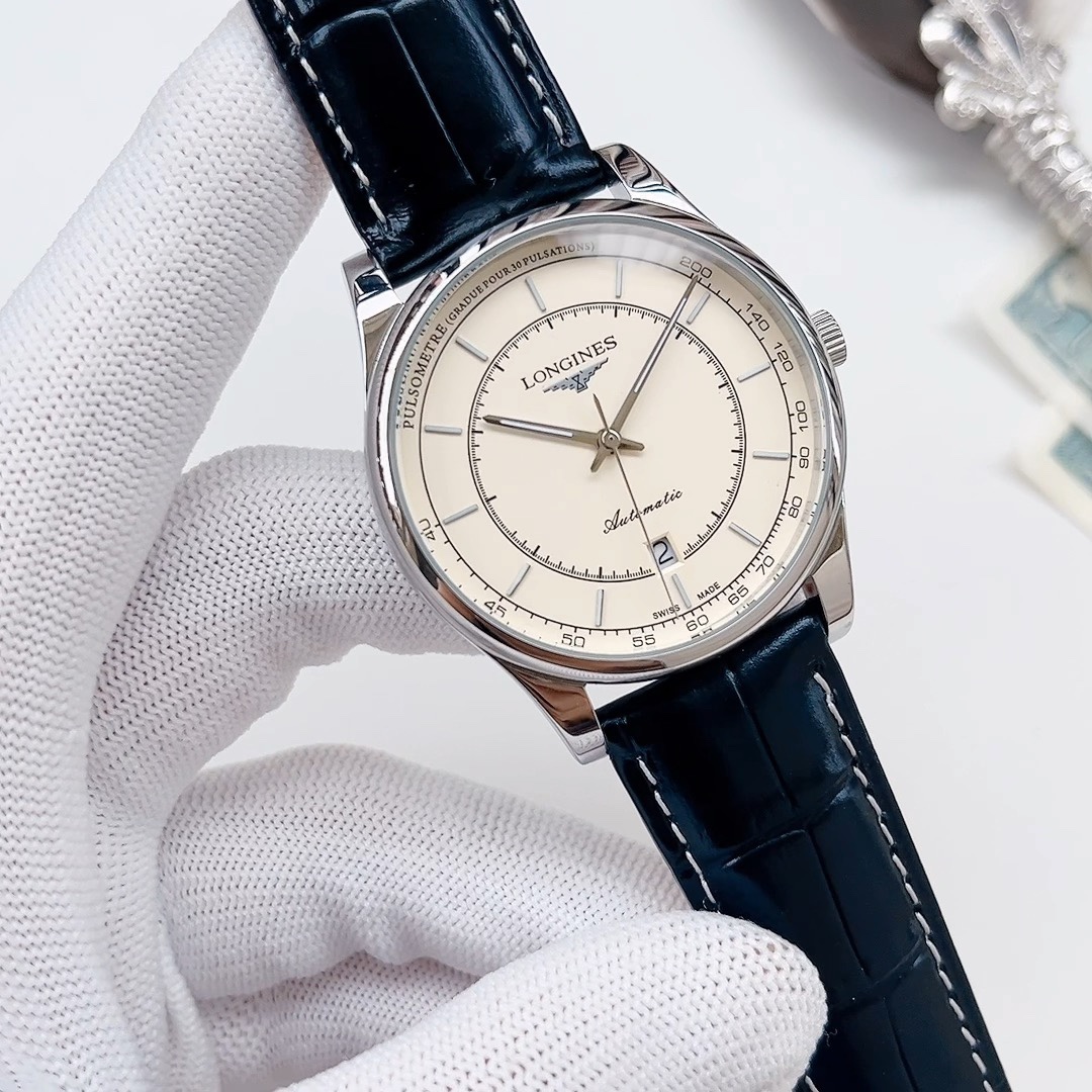 Longines Automatisch Horloge met Blauw Leren Band - Elegant en Tijdloos