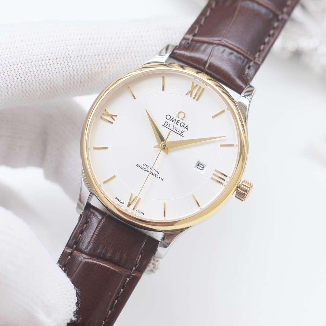 Omega De Ville Prestige Automatic Men's Watch, Two-Tone, Leather Strap 7 i1755967110 3830 3