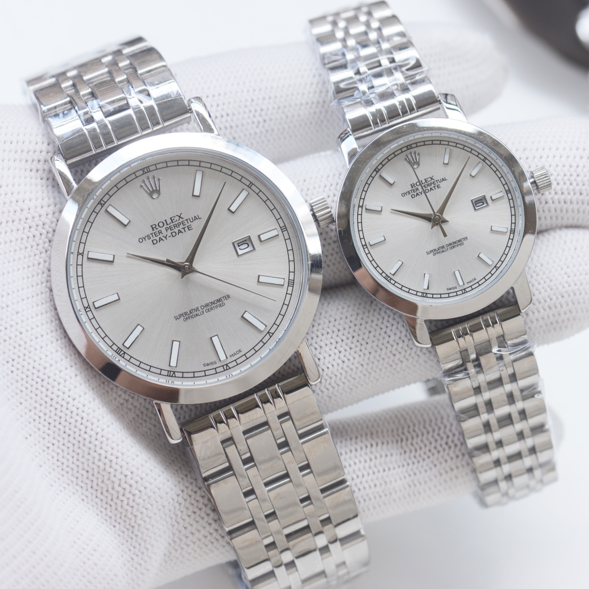 Rolex Style Couple Watches, Stainless Steel Band, Quartz Movement, Gift Set 4 i1757350407 1532 3