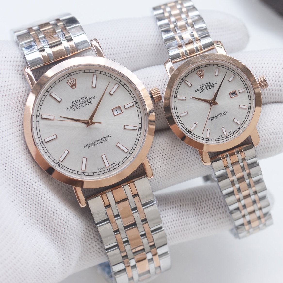Rolex Style Couple Watches, Stainless Steel Band, Quartz Movement, Gift Set 5 i1757350407 237 2