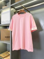 Burberry Top
 Clothing T-Shirt Printing Unisex Cotton Knitting Spring/Summer Collection Fashion Short Sleeve