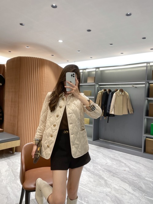 Burberry Quilted Thermoregulated Fitted Plaid Lined Cotton Jacket 1 Burberry Quilted Thermoregulated Fitted Plaid Lined Cotton Jacket