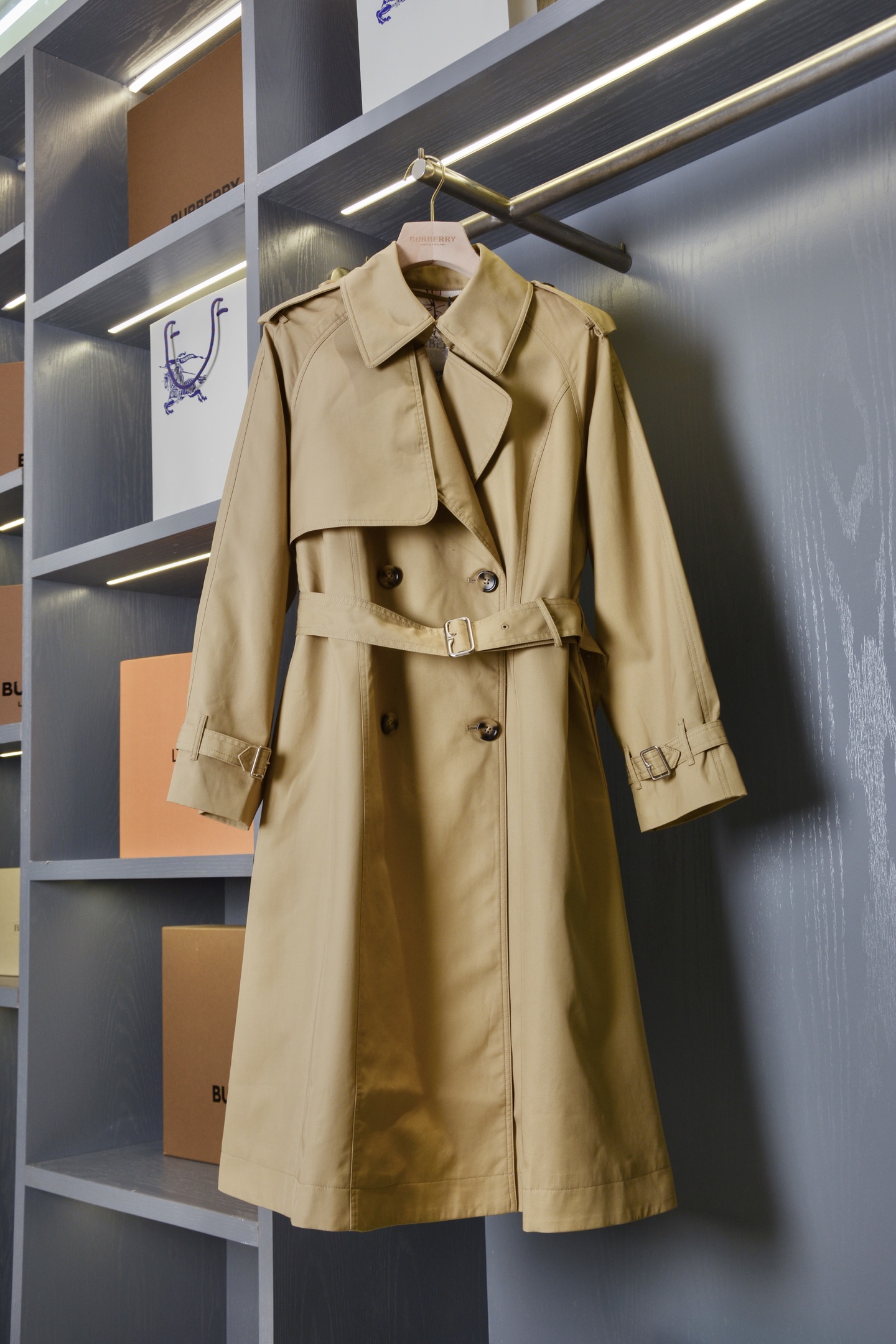 Burberry Beige Belted Trench Coat