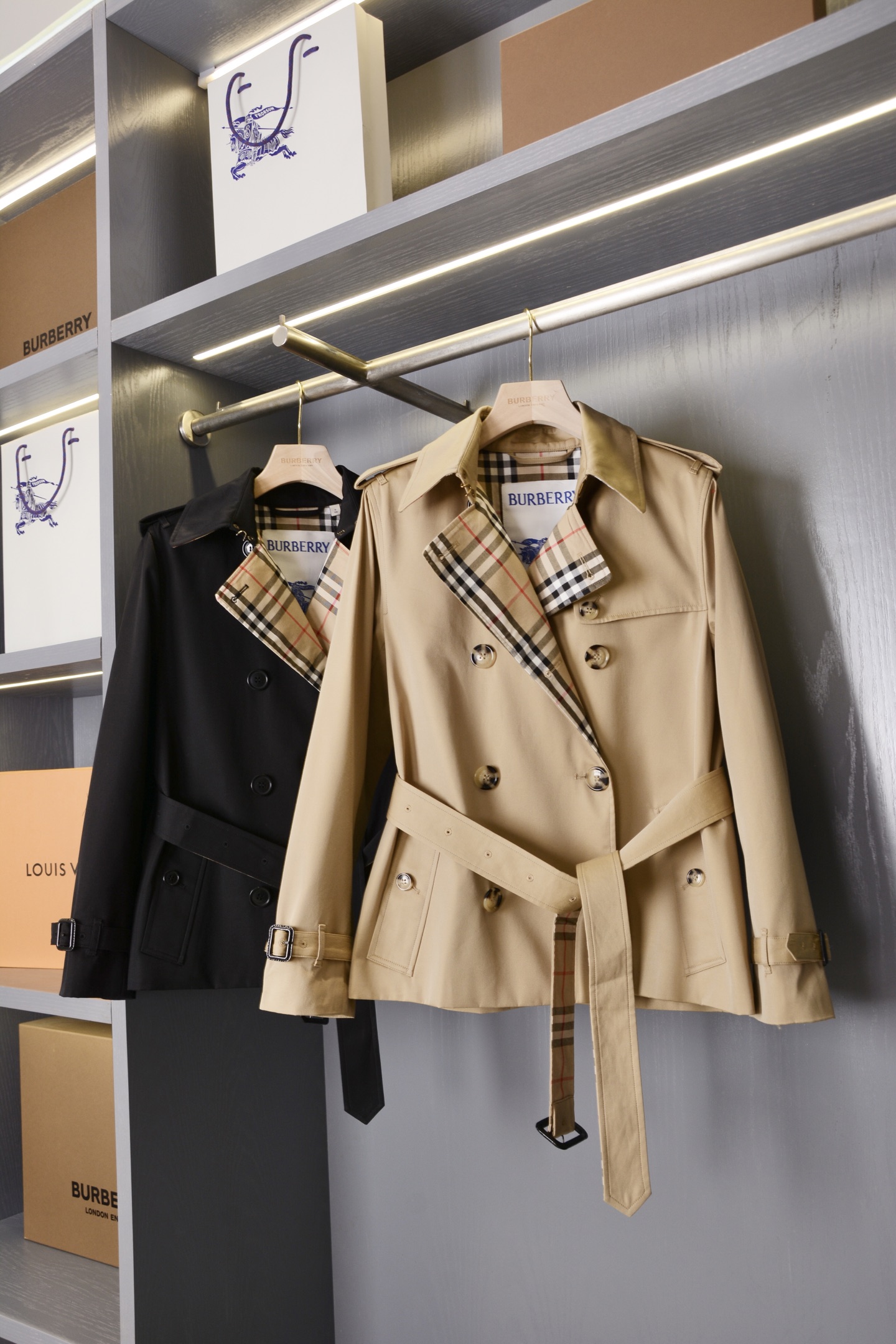 Burberry Cropped Belted Trench Jacket