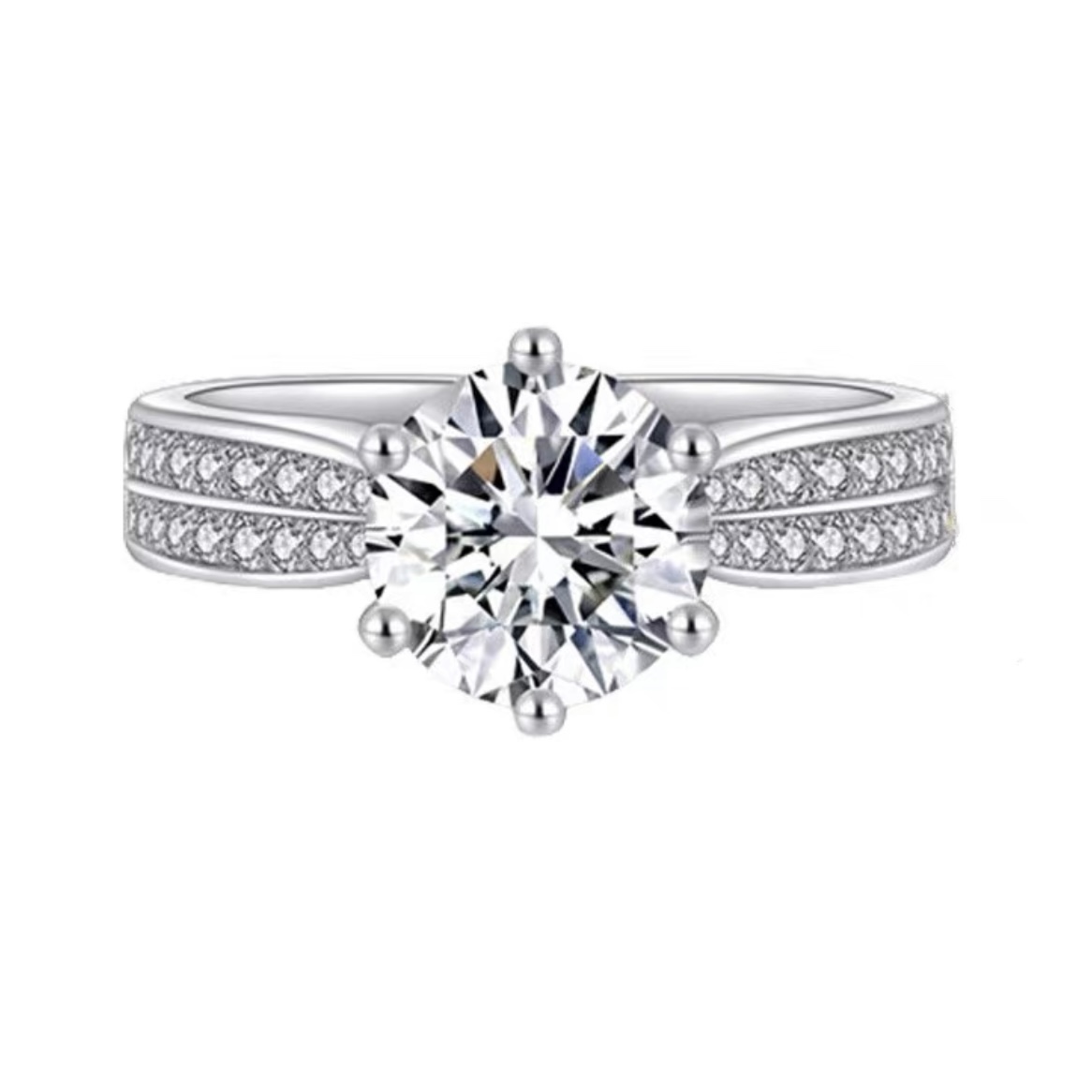 
B539 👑 T家 星光皇后 两克拉 戒指 经典款 非常百搭的婚戒💍 s925纯银通体 精致爆 码数