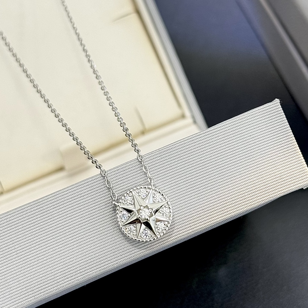 Dior Jewelry Necklaces & Pendants Shop Designer Replica
 Platinum White 925 Silver