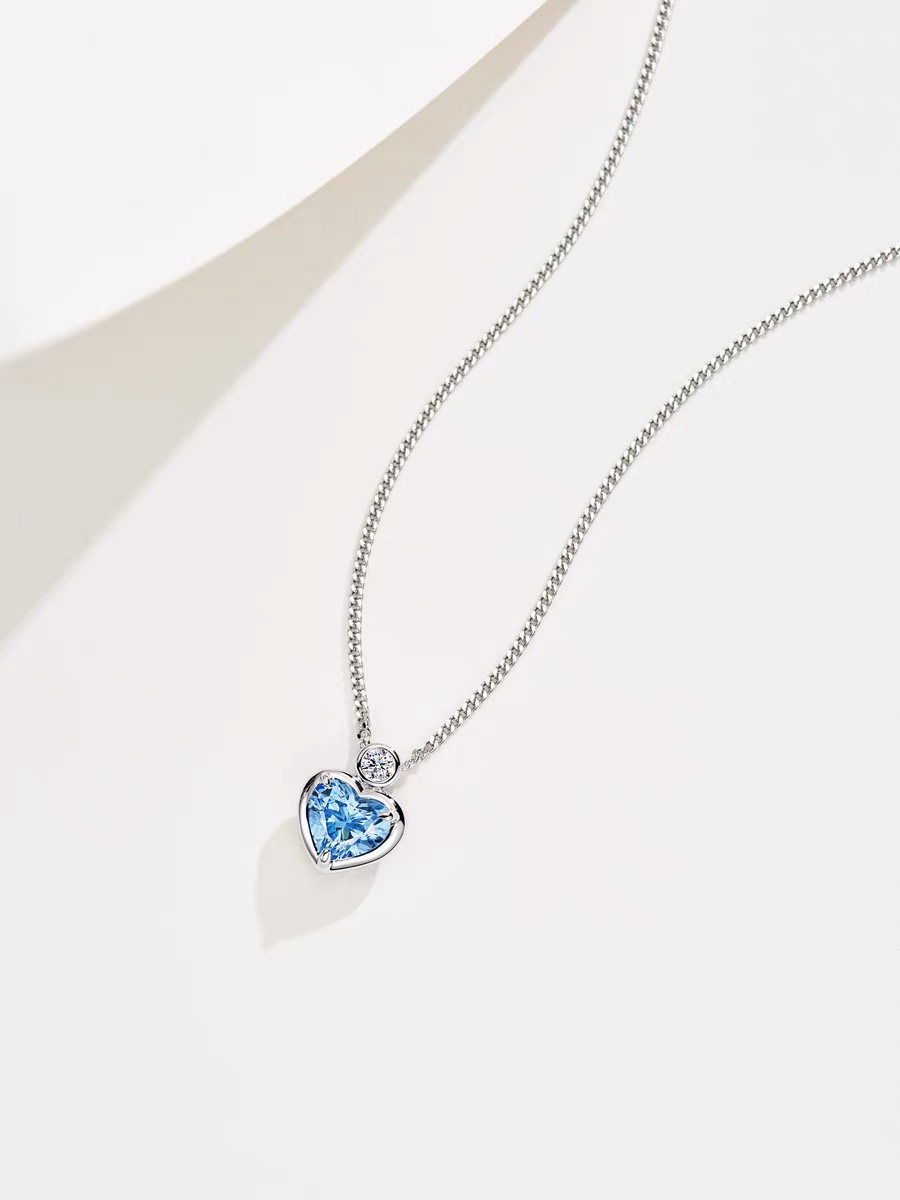
A3639 🌊海洋之心钻石 爱心 蓝宝石💎 项链 💙 这款简直要360度地夸奖一下亲亲亲亲 爱心款做的