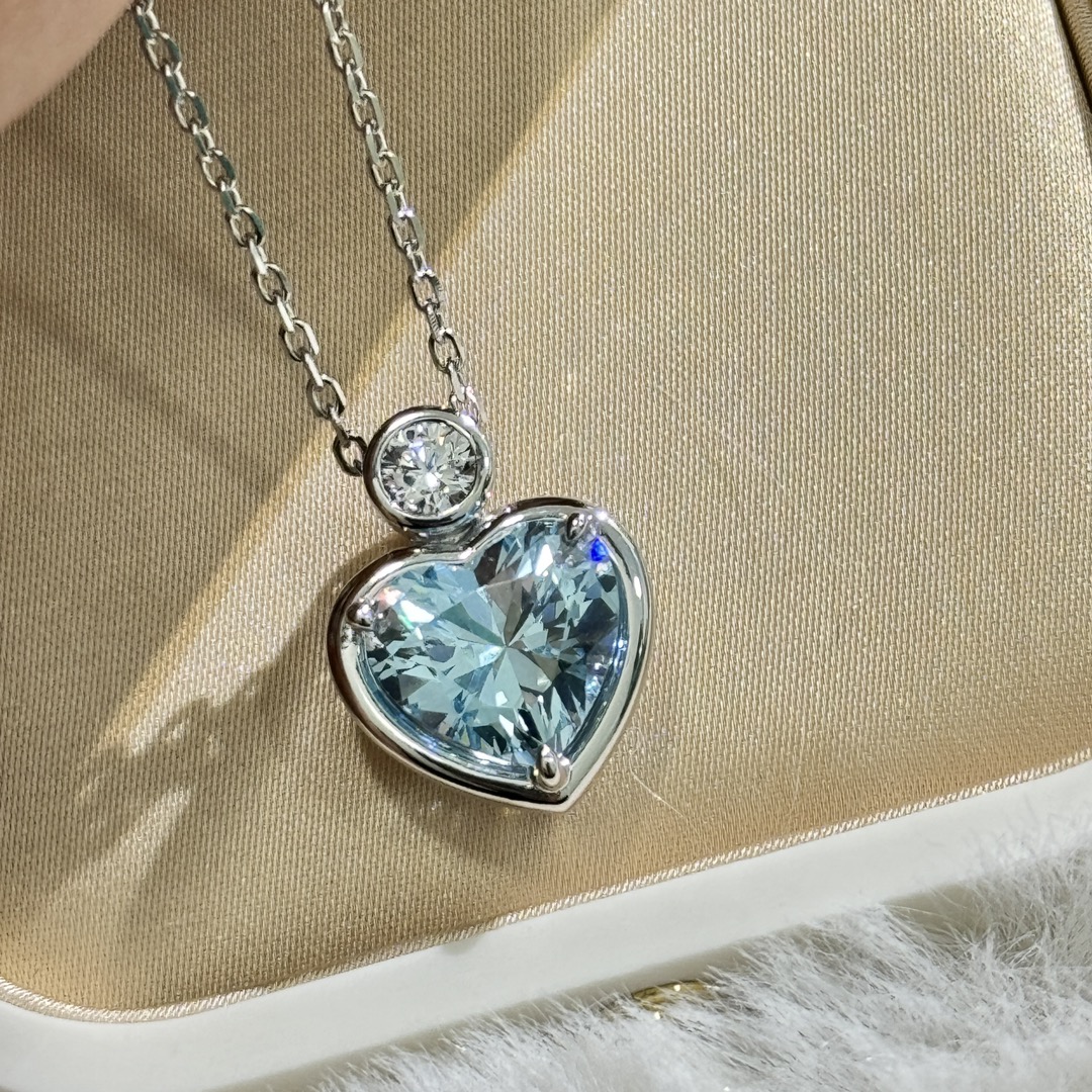 
A3639 🌊海洋之心钻石 爱心 蓝宝石💎 项链 💙 这款简直要360度地夸奖一下亲亲亲亲 爱心款做的