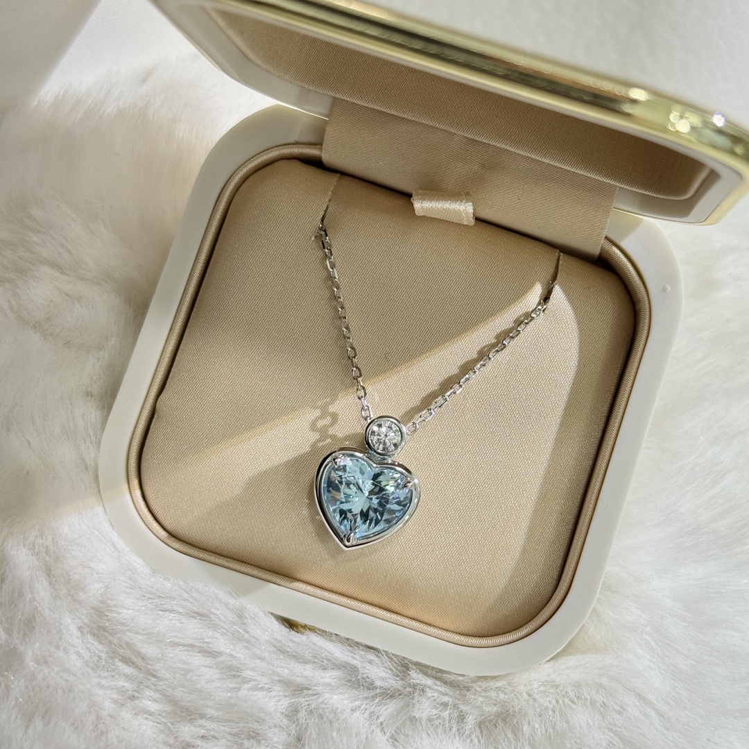 
A3639 🌊海洋之心钻石 爱心 蓝宝石💎 项链 💙 这款简直要360度地夸奖一下亲亲亲亲 爱心款做的
