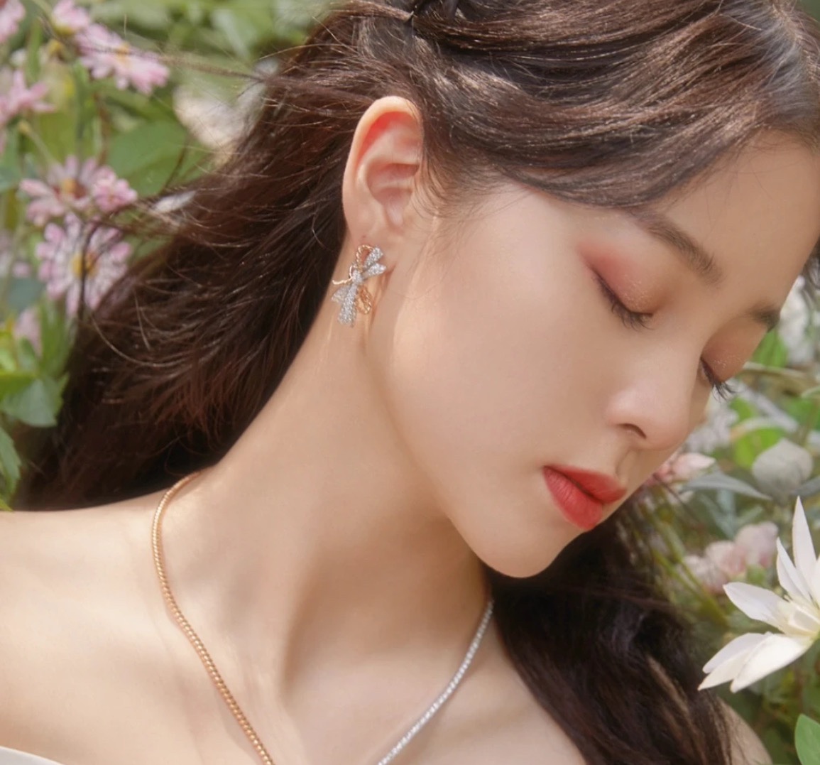쇼메 투톤 리본 스털링 실버 귀걸이 69831 이미지 2