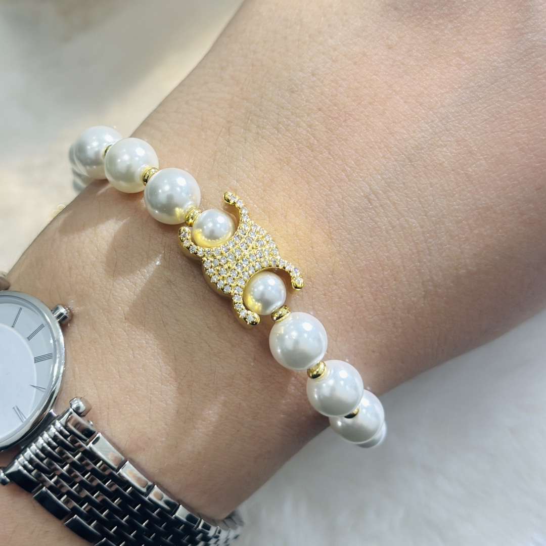 “Celine Jewelry: Artistic Brass Sculptor Designs with Pearls and Drills for Chic Spring Style” - 图片 2