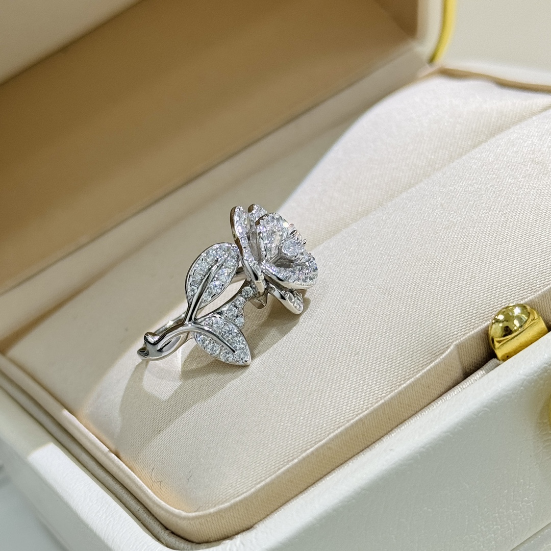 Dior A2961 D家 新款 玫瑰花 花藤戒指 突显绽放的玫瑰花蕾 宛若对未来欢乐时刻的承诺