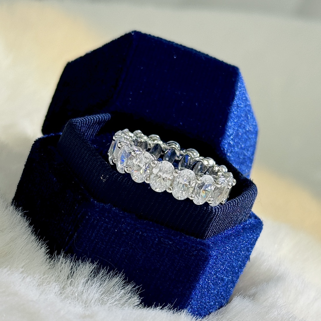 
S0183   👄Hw 海瑞温斯顿 椭圆钻 排钻戒指 超闪满钻戒指 blingbling 独家订制 超