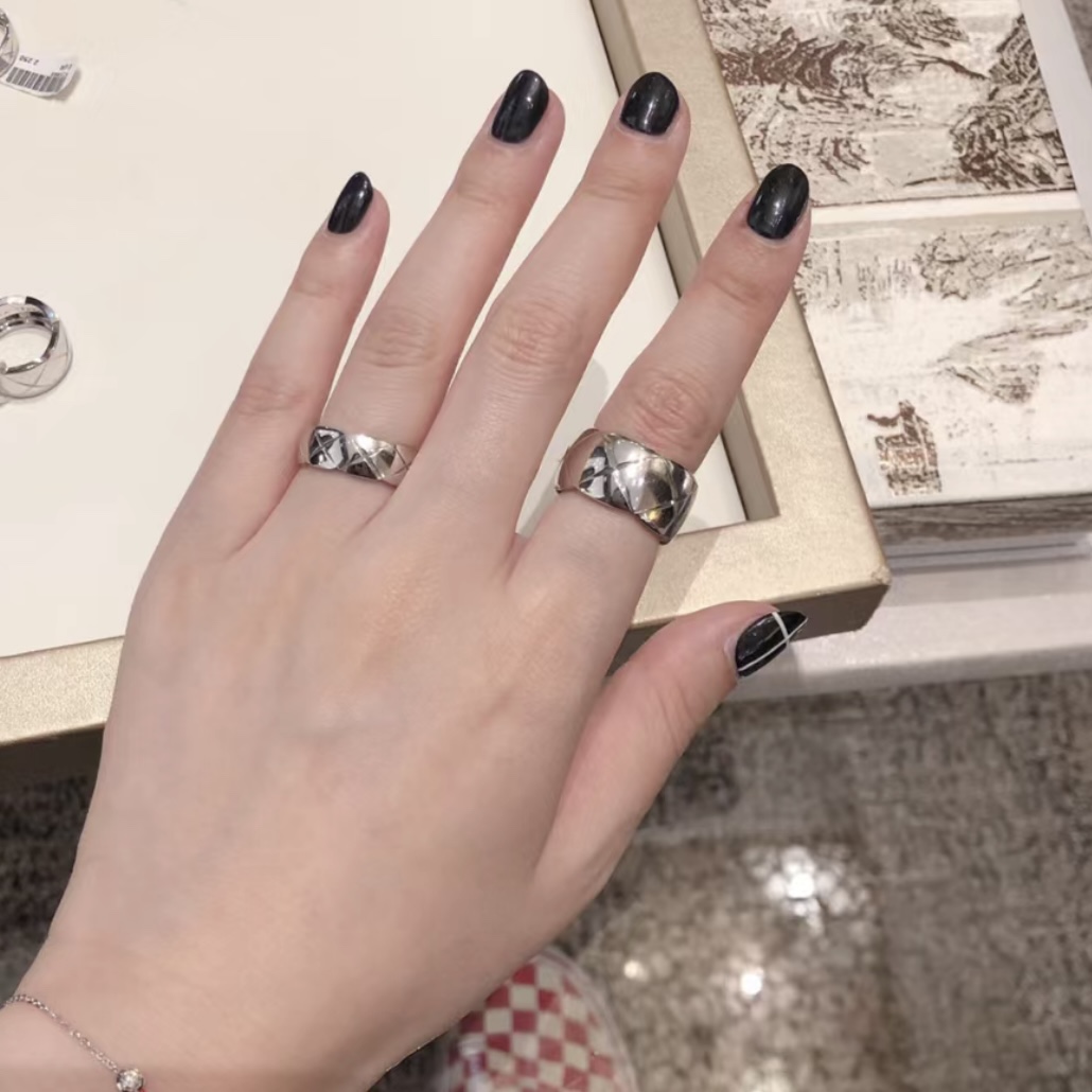 CNC版本 小香 经典款 菱格 光面 宽版戒指 💍定制925纯银 实拍珠宝coco crush 8