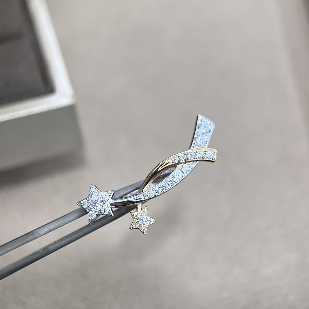 
A4892👑comete系列 流星交叉 双色戒指 浪漫唯美 精选德国进口s925纯银材质电镀厚金 高级