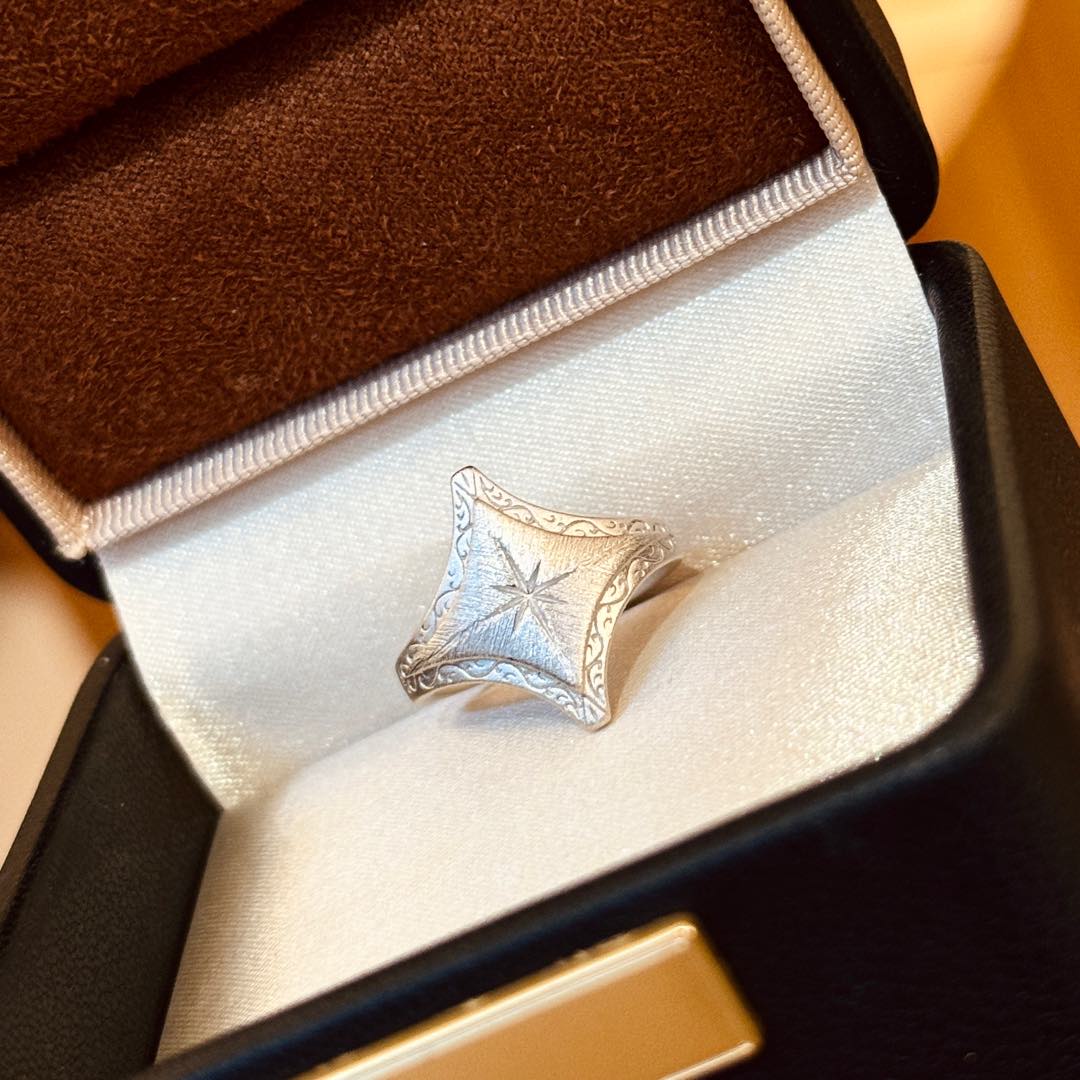 A5324 👄独立设计师 中古系列 Vintage 宫廷风 法式轻奢 八芒星 磨砂戒指必入款！超级超级百