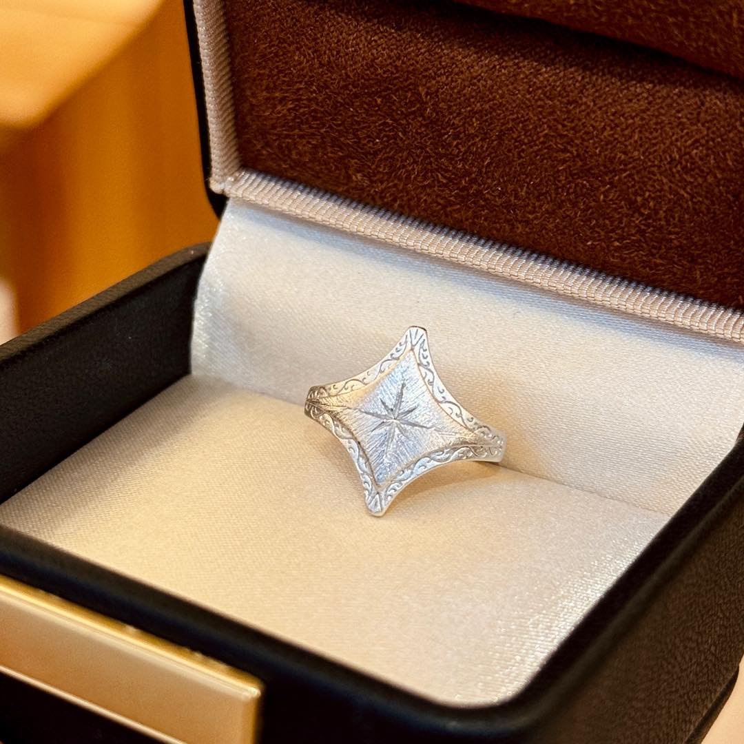 A5324 👄独立设计师 中古系列 Vintage 宫廷风 法式轻奢 八芒星 磨砂戒指必入款！超级超级百