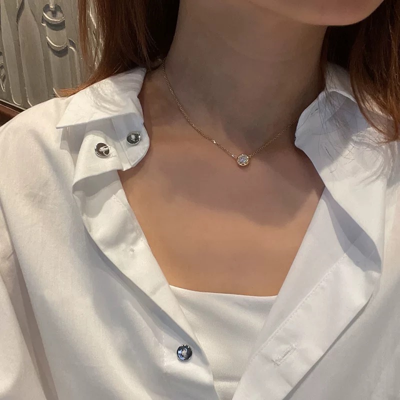 👑T家 经典叠戴 单钻 一克拉 小气泡项链 【经典百搭，任何着装都能驾驭】采用德国进口材质，特别推荐，上