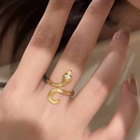 
A5530   👑独立设计师 新款 灵蛇 拉丝戒指 活灵活现 有着栩栩如生的外形。大方得体 超美单品银