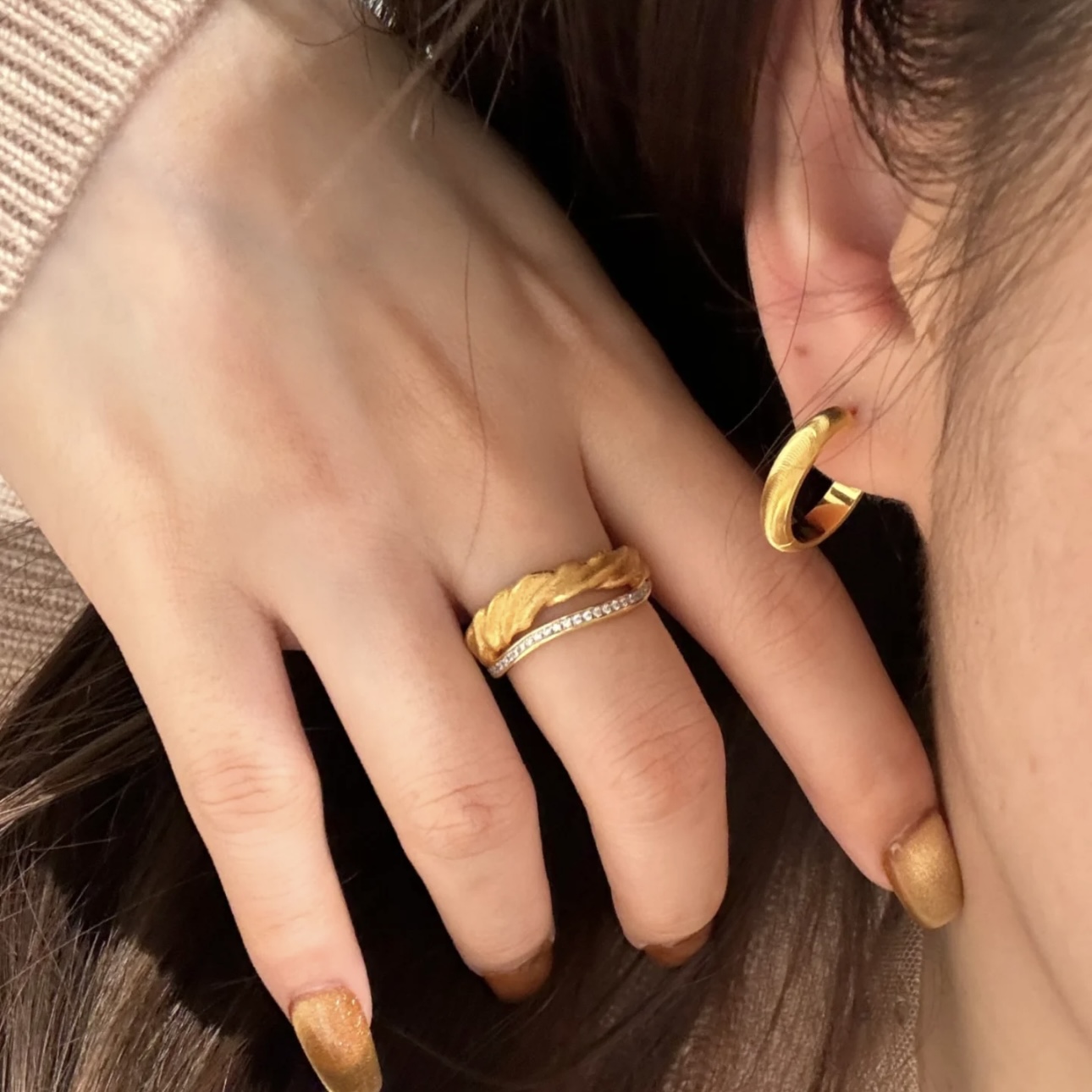 
A4835   👑 中古系列 猫眼 拉丝 耳环 立现惊喜🎉 非常精工 进口S925纯银材质 表层进行C