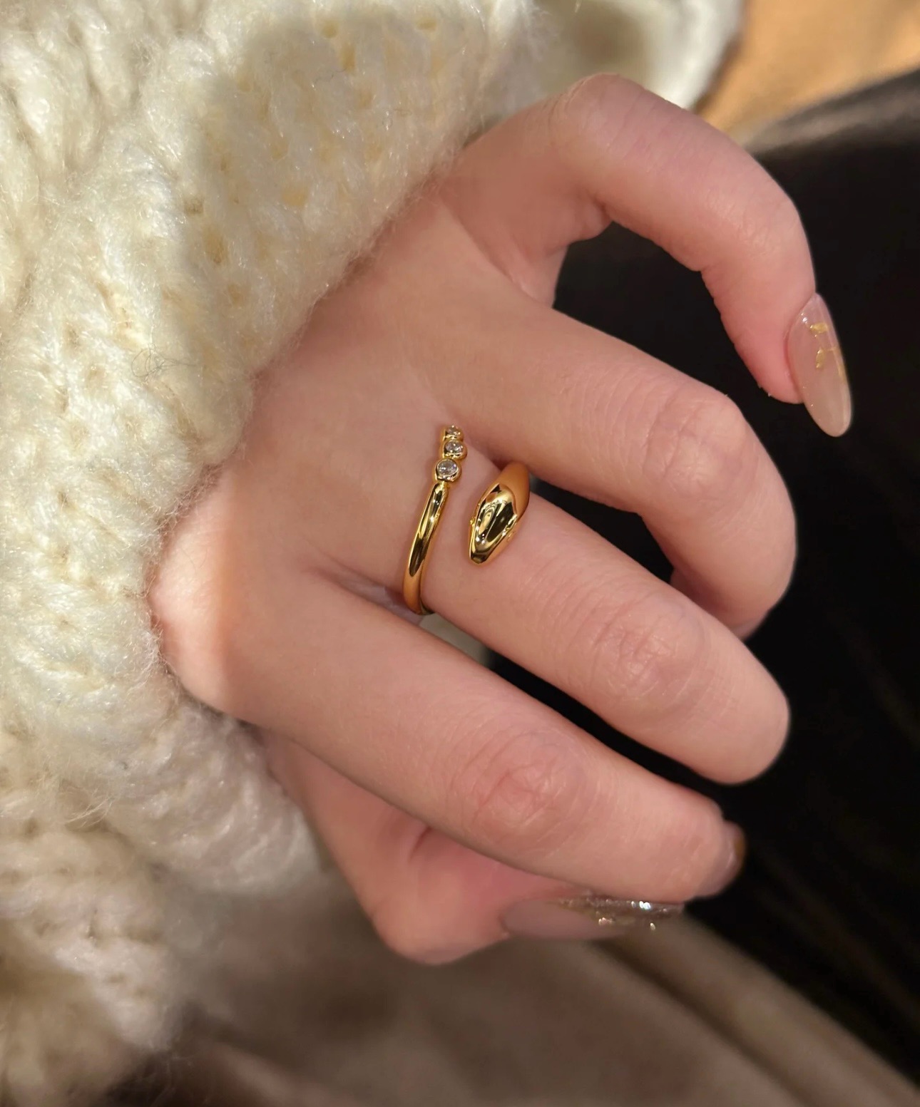  
A5655 👑 独立设计师爆款 中古 欧美风 蛇形 开口戒指 惊艳到这个戒指💍这就是那种一眼就能捕获
