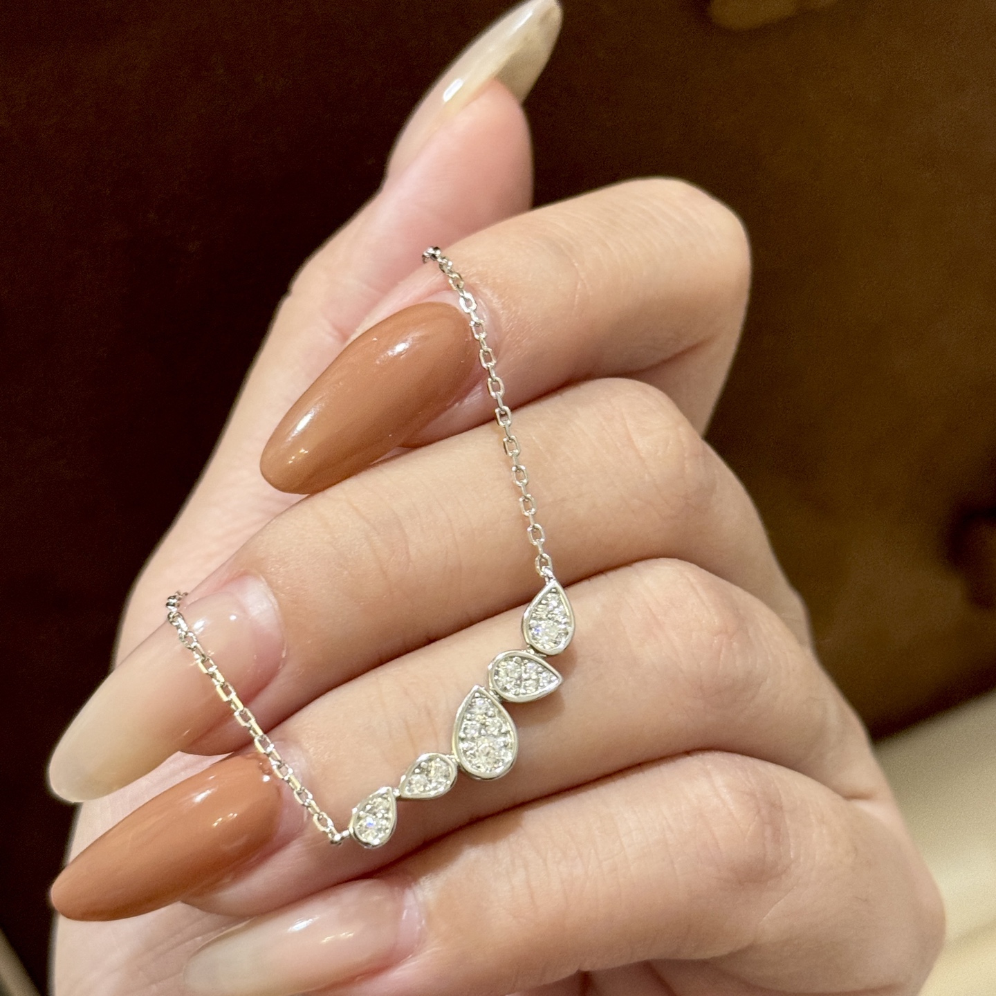 
 A0006 👑 女神同款 尚美巴黎 水滴💧梨型钻 项链 高品质通体S925银材质打造  手工镶嵌进口