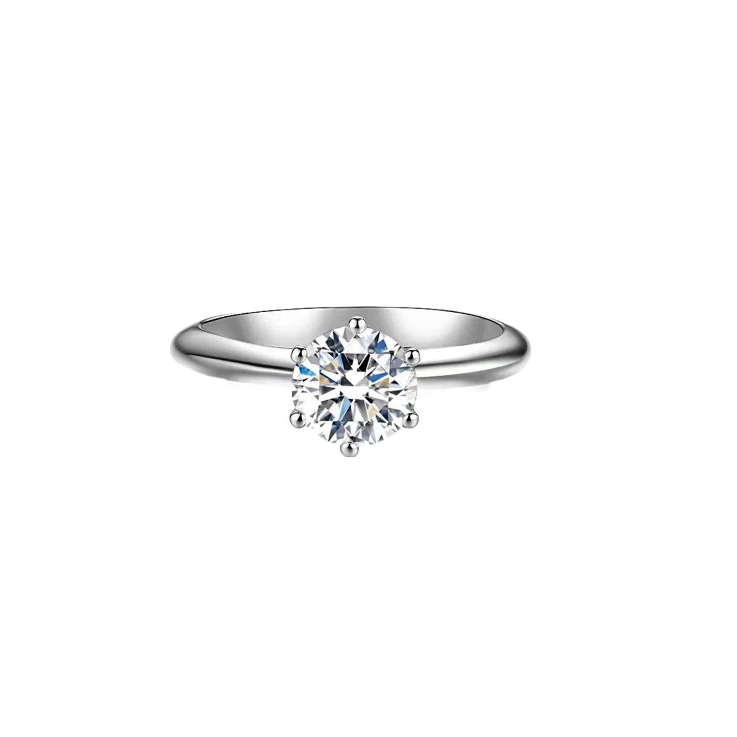 
A5759  💍【仿真钻】  经典单钻 一克拉 六爪 戒指💎 S925纯银 高碳钻 顶级工艺纯银品质闪