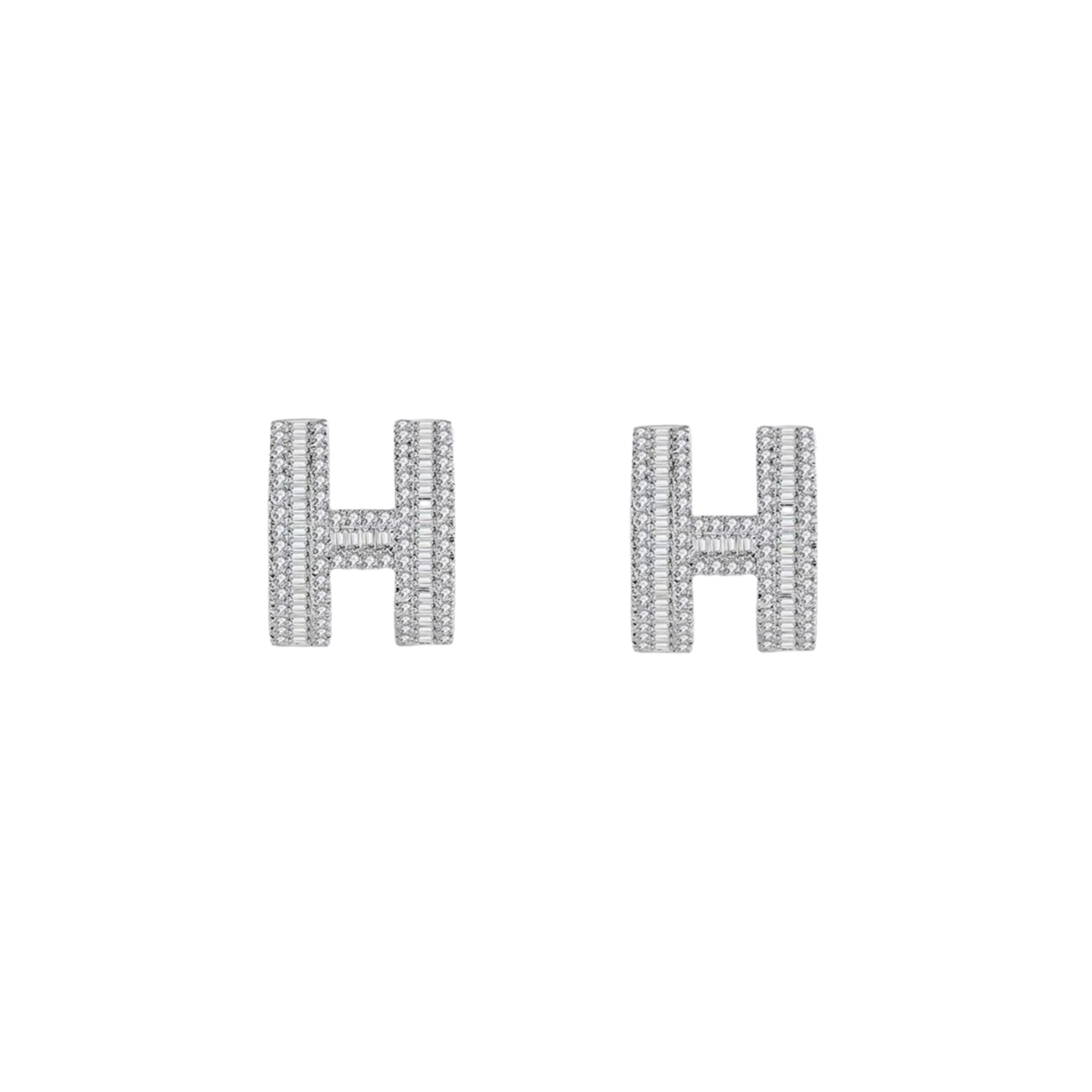 项链 耳钉
A0377 👑火爆 经典款 梯方钻 满钻h 字母 套装 原版925纯银 CNC工艺➕精工镶嵌