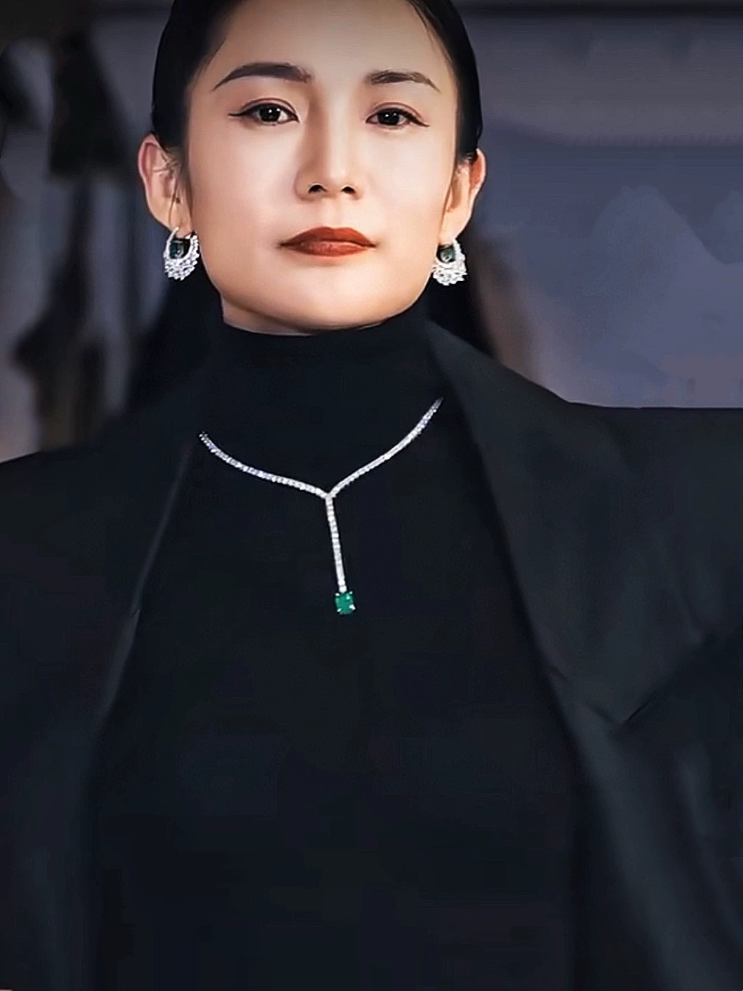 
A5924  👑欧美大牌新款 祖母绿 排钻 流苏项链 优雅个性美丽❤超火爆 ‼️✨欲罢不能 ！！💗只能