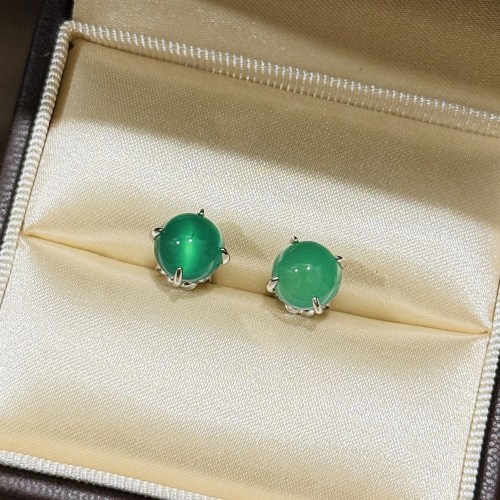 Emerald Chalcedony 8mm Stud Earrings S925 Sterling Silver Gift For Mom 1 Emerald Chalcedony 8mm Stud Earrings S925 Sterling Silver Gift For Mom
