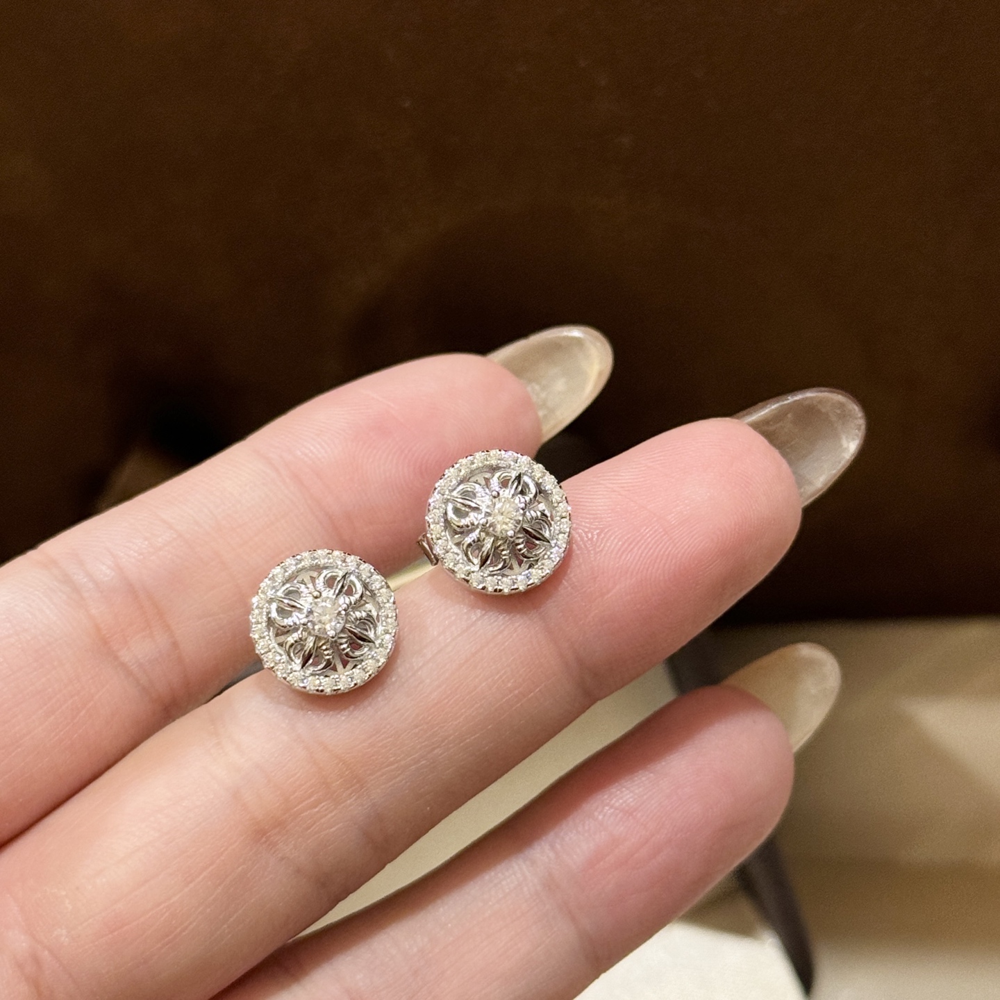 
A6103  👑布契风 古法纯银 四叶草 金刚杵镶钻 耳钉 仿真24k黄金 质感十足 招财开运 非常适