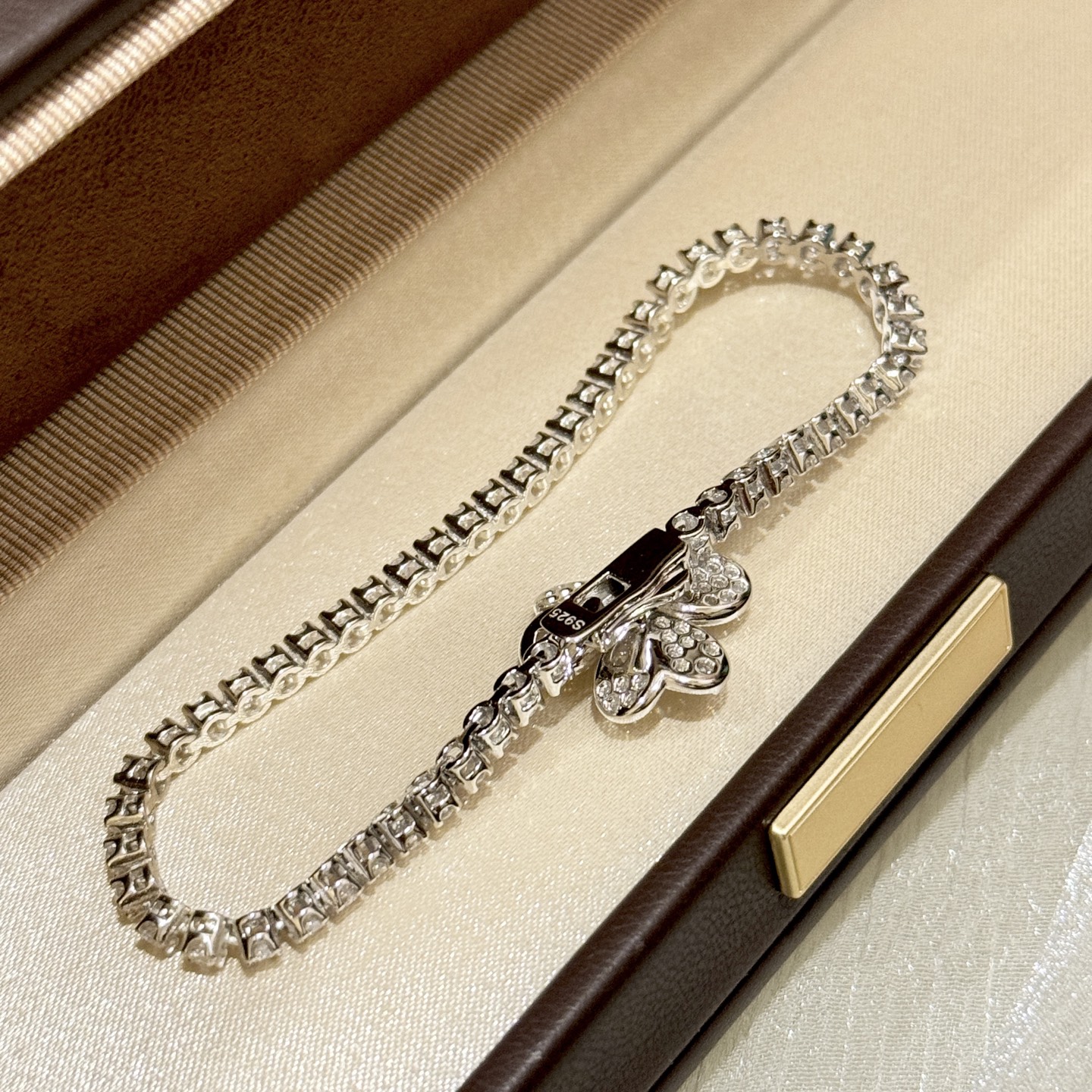 
A6189 👑Cleef & ArPels 梵家 🍀三叶草 满钻 手链 Frivole系列 S925纯