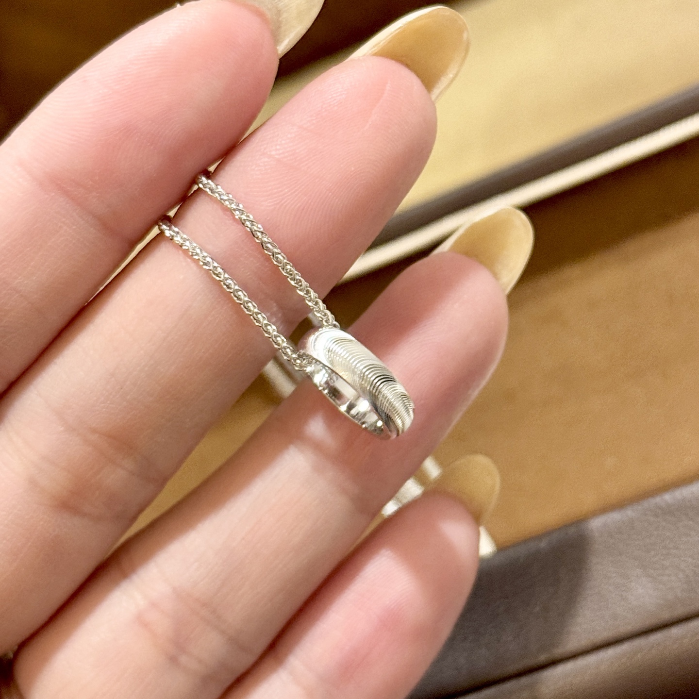 
A5880    👑 中古系列 猫眼 拉丝 小蛮腰 项链 立现惊喜🎉 非常精工 进口S925纯银材质 