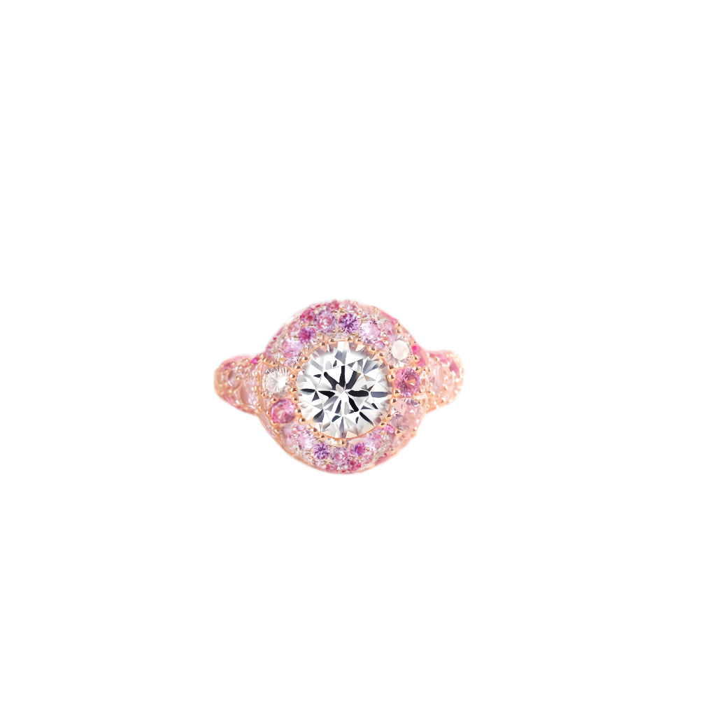 
A6143 👑 独立设计师款 浪漫💕粉钻 甜甜圈 蛋糕戒指💍 具备大都会的魅力妖艳风尚❕绝对是女神们的