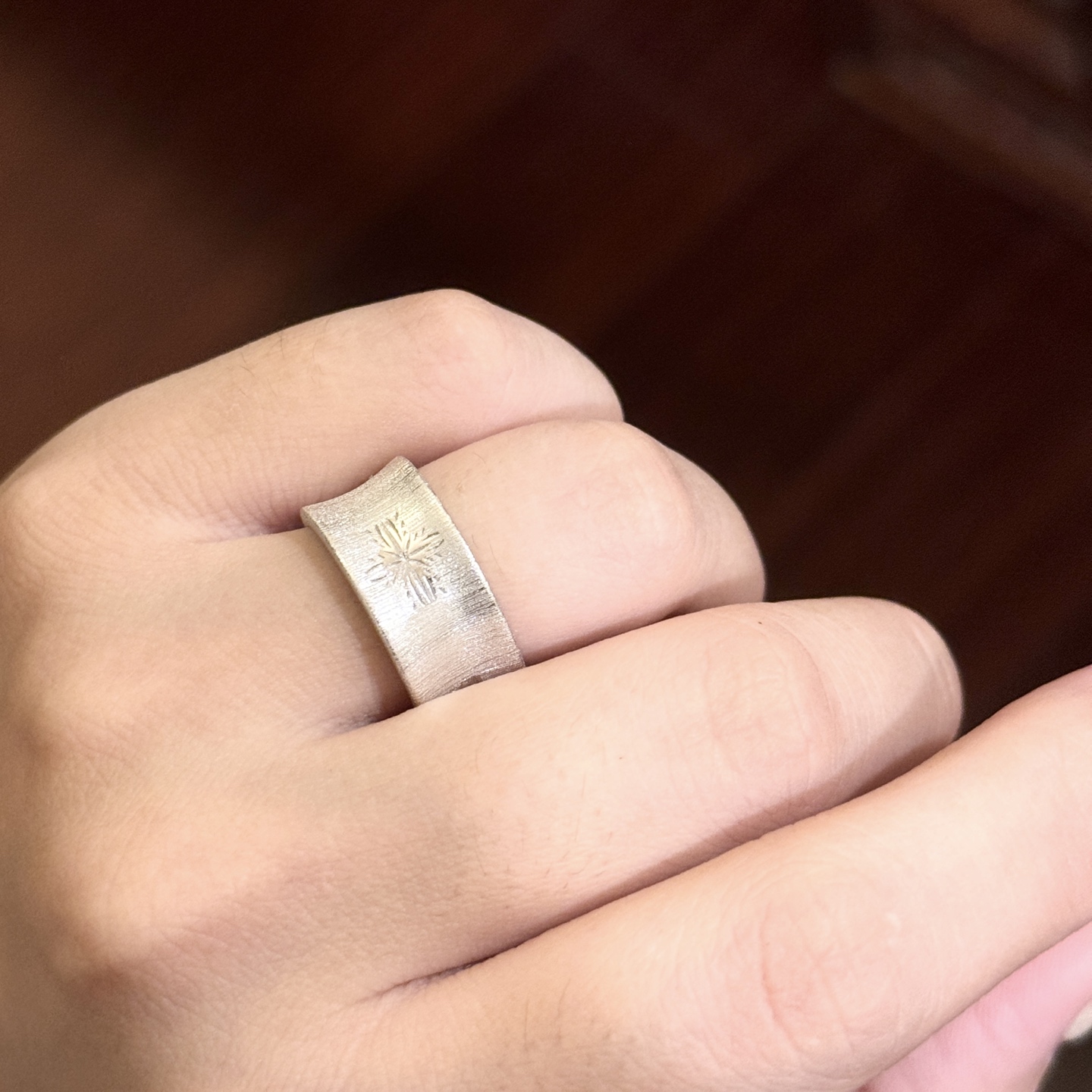 
A5642   👄独立设计师 中古系列 Vintage 八芒星 拉丝 戒指 必入款！老师傅手工拉丝 非