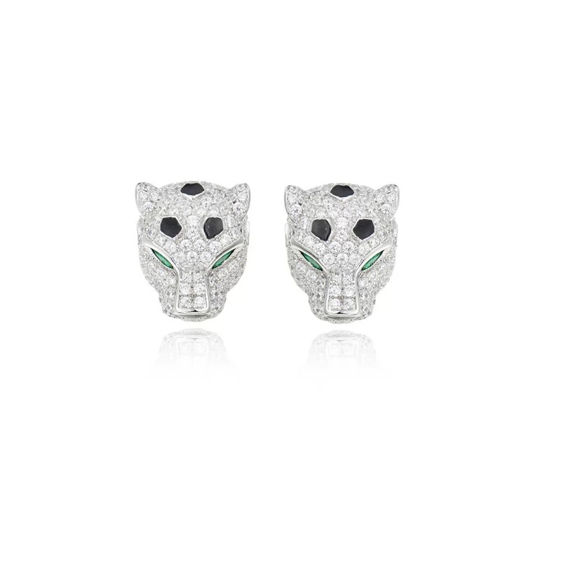 Elegant Panther Head Stud Earrings, S925 Sterling Silver, Emerald Eyes 3 i1750934729996 1134 0 7
