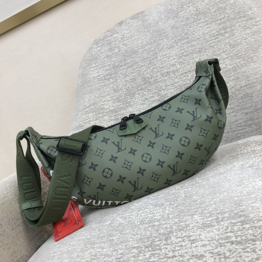 Sac LV Hamac en toile Monogram, grand compartiment principal, fermeture à glissière, poche intérieure plaquée, bandoulière réglable, porté en bandoulière, à l'épaule ou à la taille - Qualité supérieure