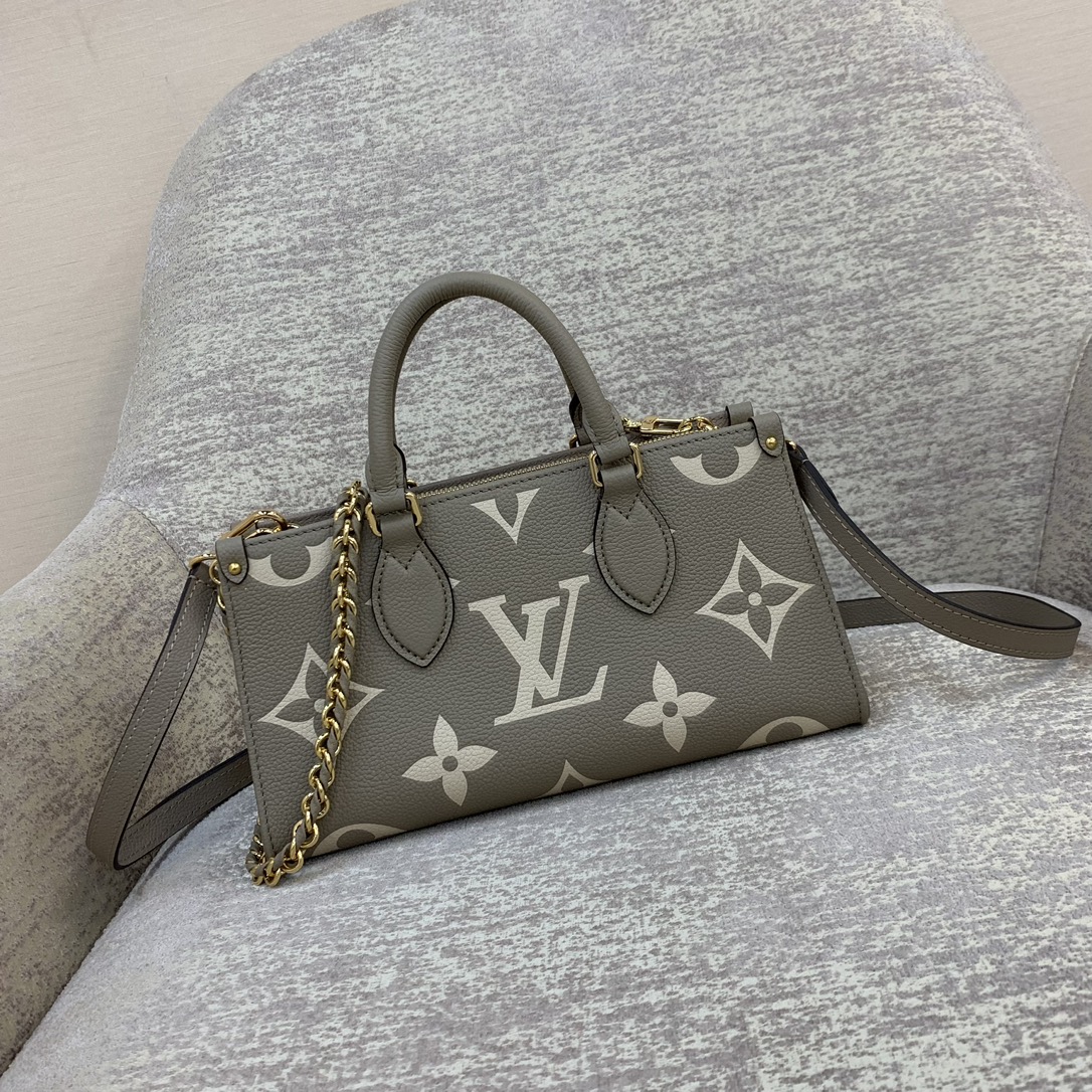 Sac LV Onthego East West Monogram Empreinte cuir Giant Monogram embossé poignée supérieure bandoulière chaîne amovible - qualité supérieure